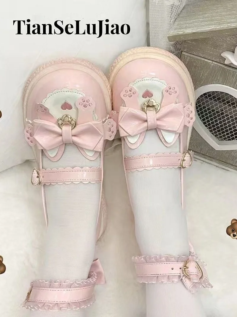 Original Lolita Shoes Flat Bottom Low Heel Princess Lolita Shoes Versatile Spring And Autumn Thick Bottom Girls' Single Shoes