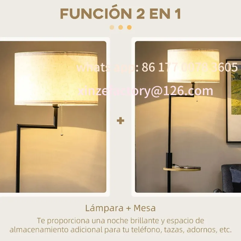 Customizable floor lamp table cap linen lampshade Ø 40x168 cm