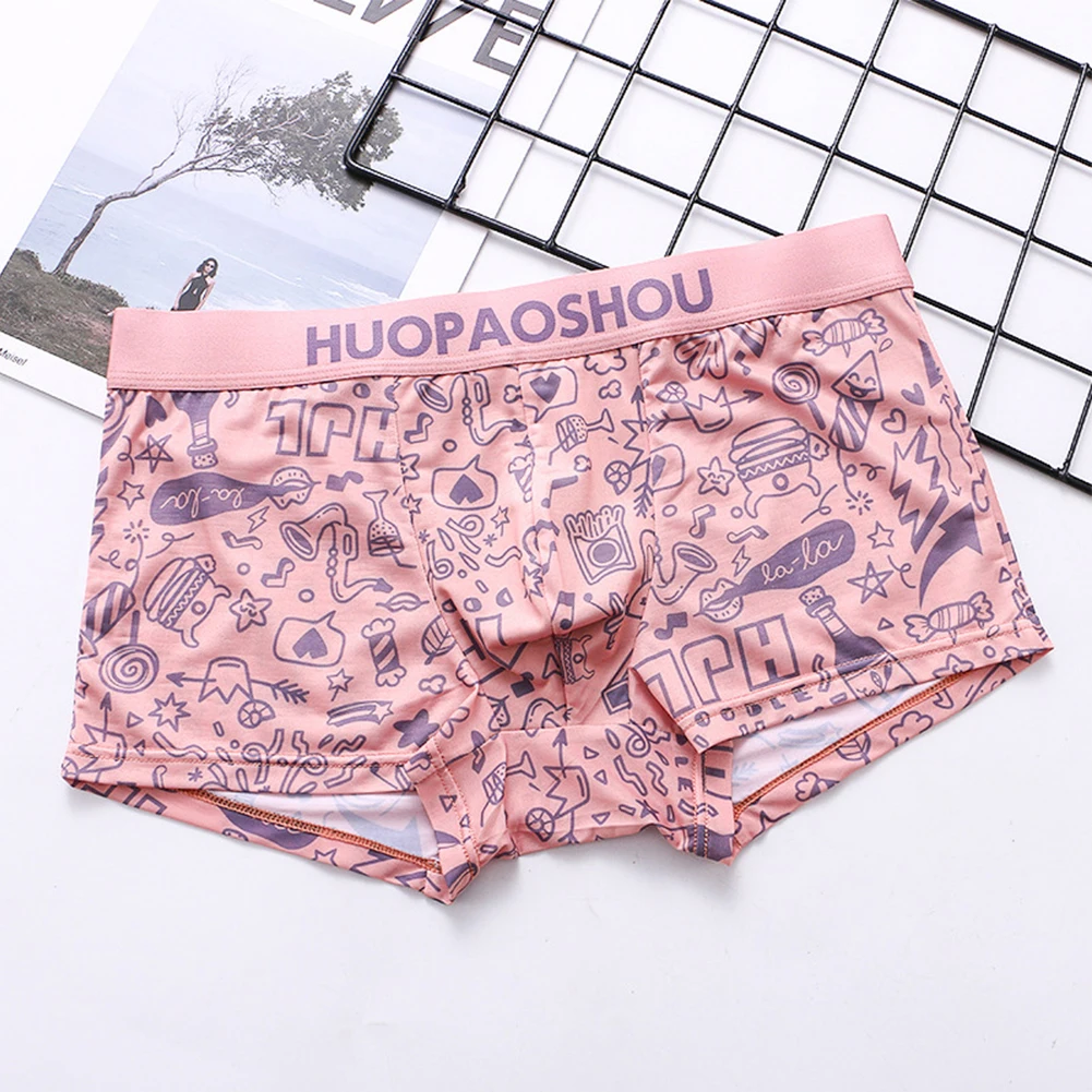 Men Flat Boxers Sexy Shorts U Convex Pouch Underwear Underpants Soft Boxers Shorts Briefs Trunks Low Rise Sleep Bottoms Panties