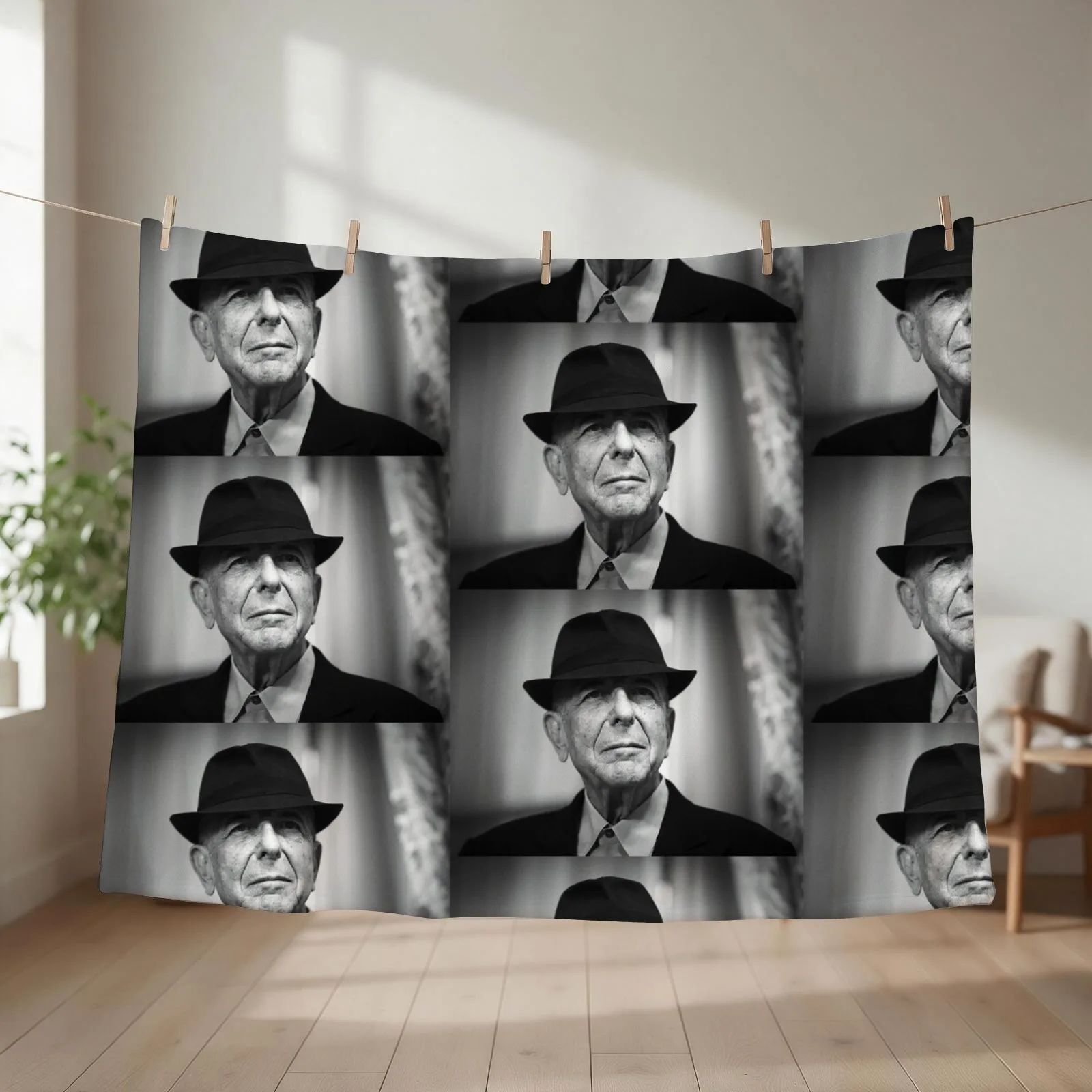 New she leonard roo cohen gan2 tour Throw Blanket couch cozy soft plush fuzzy picnic outdoor blanket