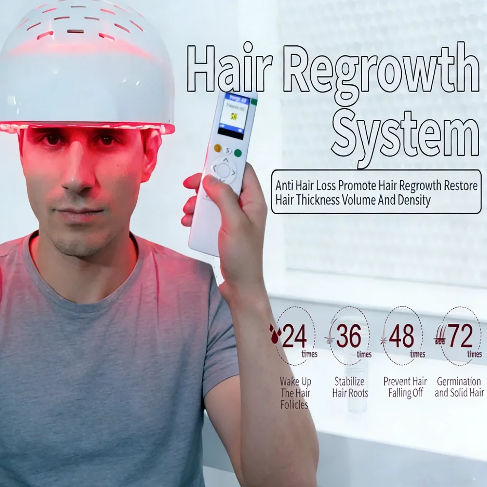 650nm 660nm Laser Hair Growth Cap,Anti Hair Loss Treatment for Effective Regrowth Therapy6750mW LLLT Device 90 Diodes 210 LEDs