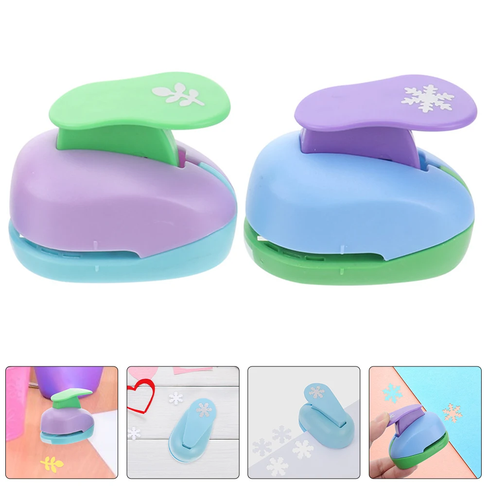 

2pcs DIY Paper Punch Crafts Tool Kids Embossing Device Plastic Hole Puncher diy materials paper crafting supplies scrapbooking