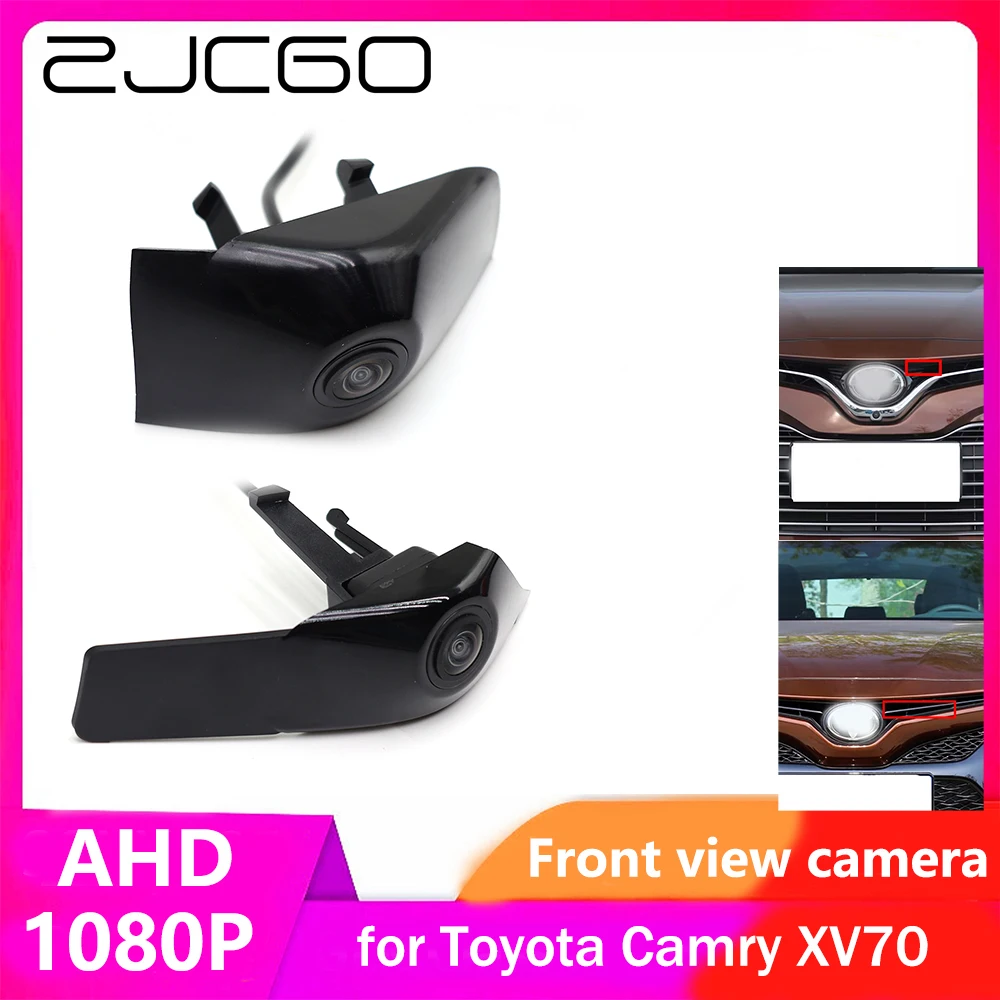 

ZJCGO AHD CVBS 1080P 170° Car LOGO Parking Front View Camera for Toyota Camry XV70