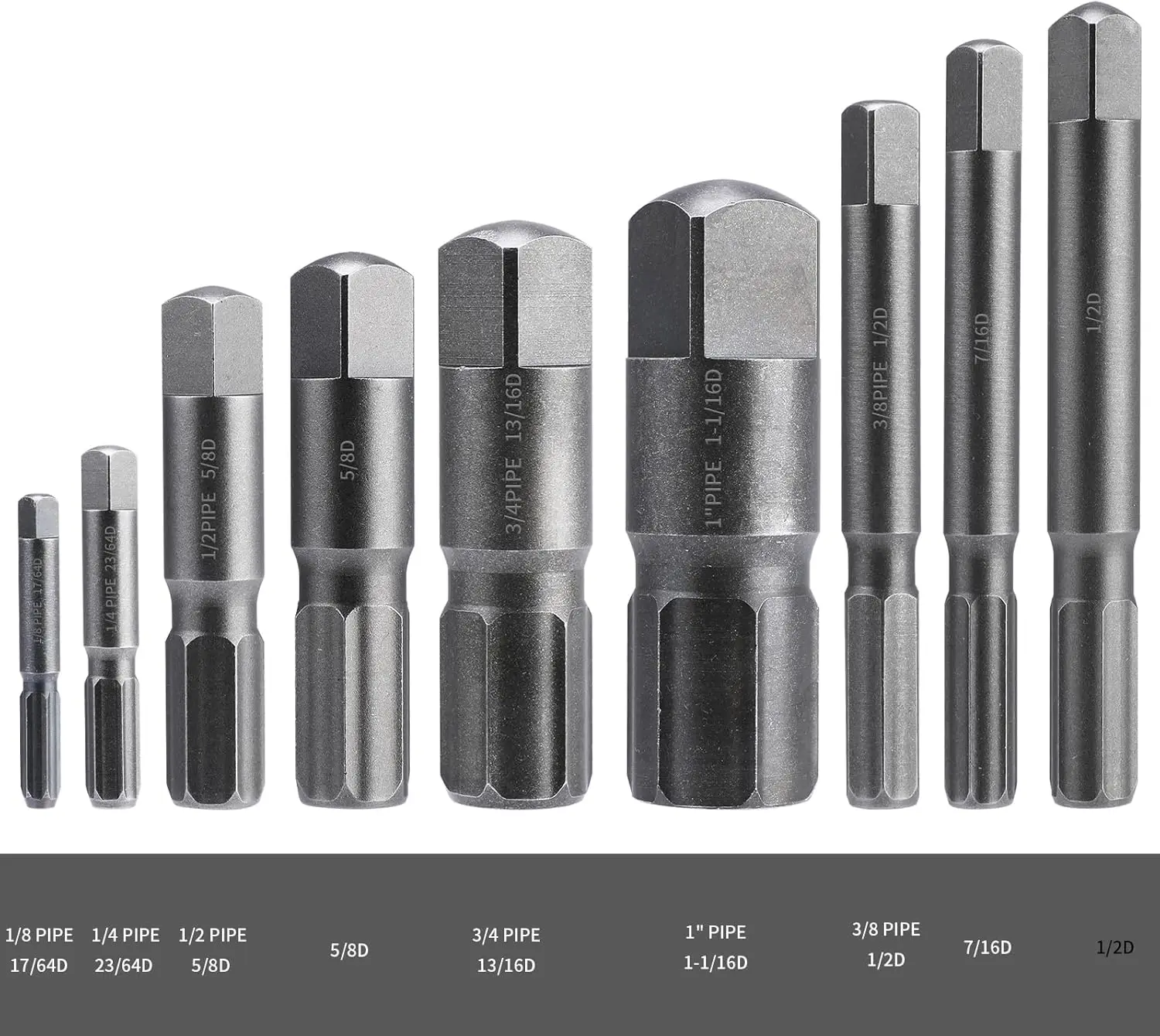 

1/2 inch Pipe Extractor,fit 5/8D Drill Size for Remover Damaged Threaded Ends of Pipe, Pipe Plugs