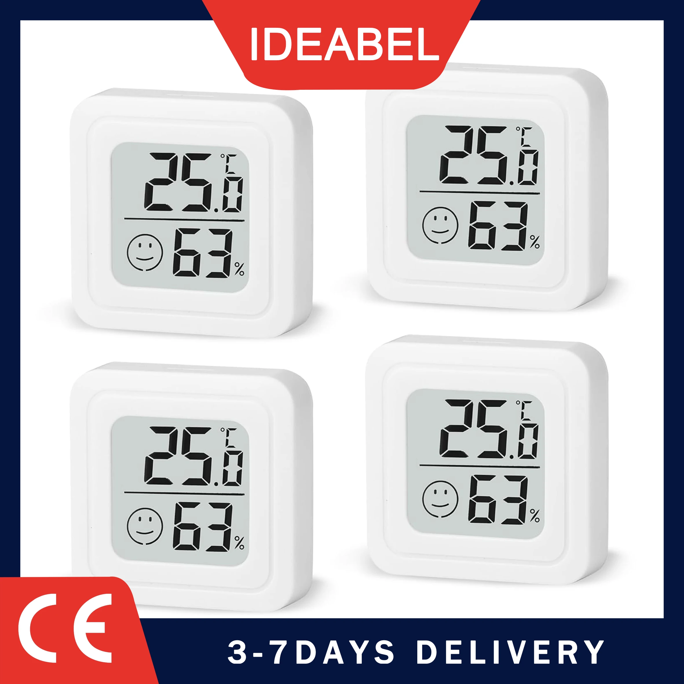 Termômetro Digital IDEABEL 4-10 peças, Higrômetro Mini para Ambiente Interno, Monitor Eletrônico de Temperatura LCD, Higrômetro para Quarto e Bebê