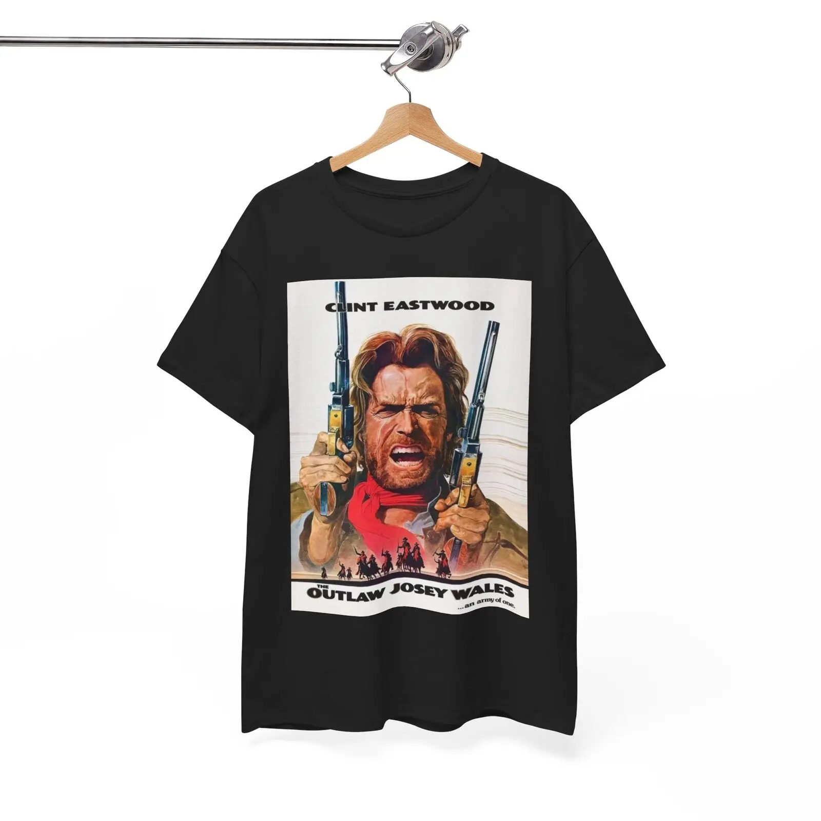 Clint Eastwood Tshirt Outlaw Vintage Movie Poster Josey Wales Unisex Heavy Tee