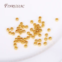 DIY Jewelry Making Supplies 14K/18K Gold Plated Round Crimps Beads,2mm 2.5mm 3mm End Crimp Beads Wholesale