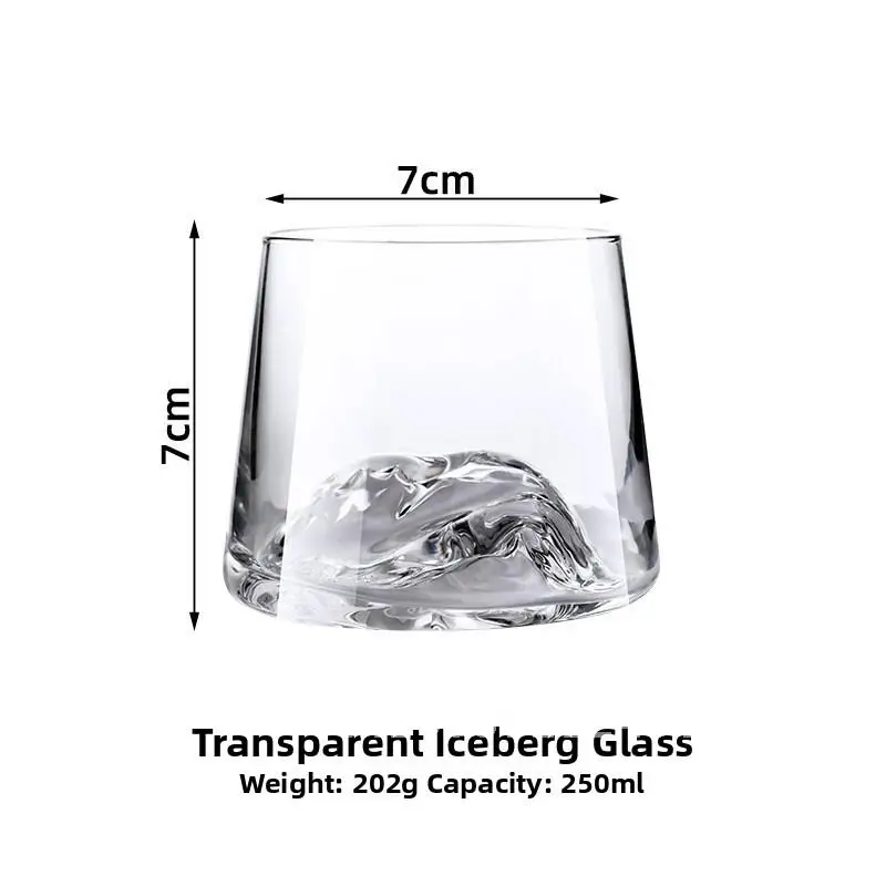 

Superior Crystal Mount Fuji Cup Iceberg Glass Mountain View Cup Japanese Snow Mountain Cup Water Cup Whiskey Cup