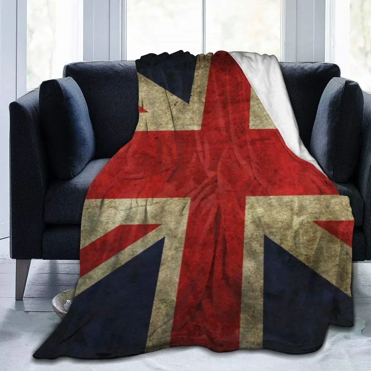 Miękkie koce dla dorosłych dzieci Vintage UK British Flag Sherpa Flanelowe koce podróżne Duży koc do noszenia na sofę Kanapa