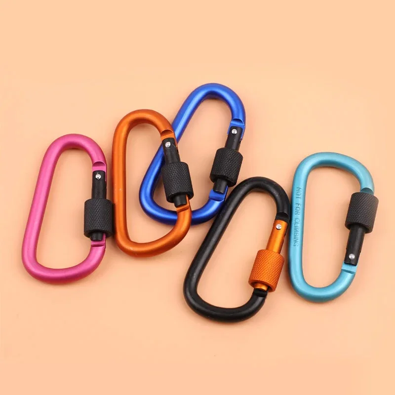 Random Color Aluminium Alloy Carabiners Camping Safety Buckles Outdoor Sports Bottles Backpack Keychain Button Hiking Hooks #8