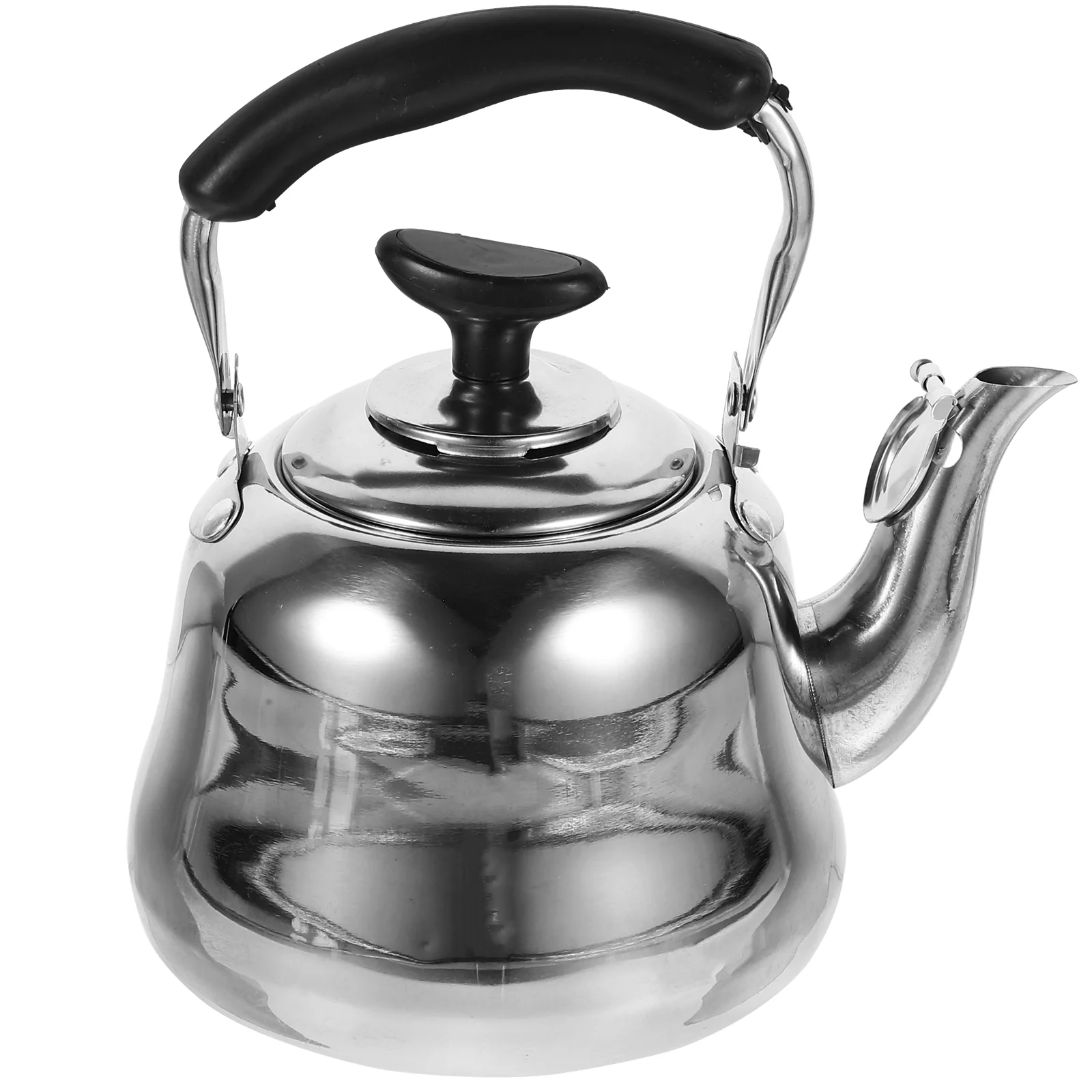 

Coffee Pot Stainless Steel Kettle Whistling Tea for Stove Top High Quality Vintage Teapot Stovetop Silver