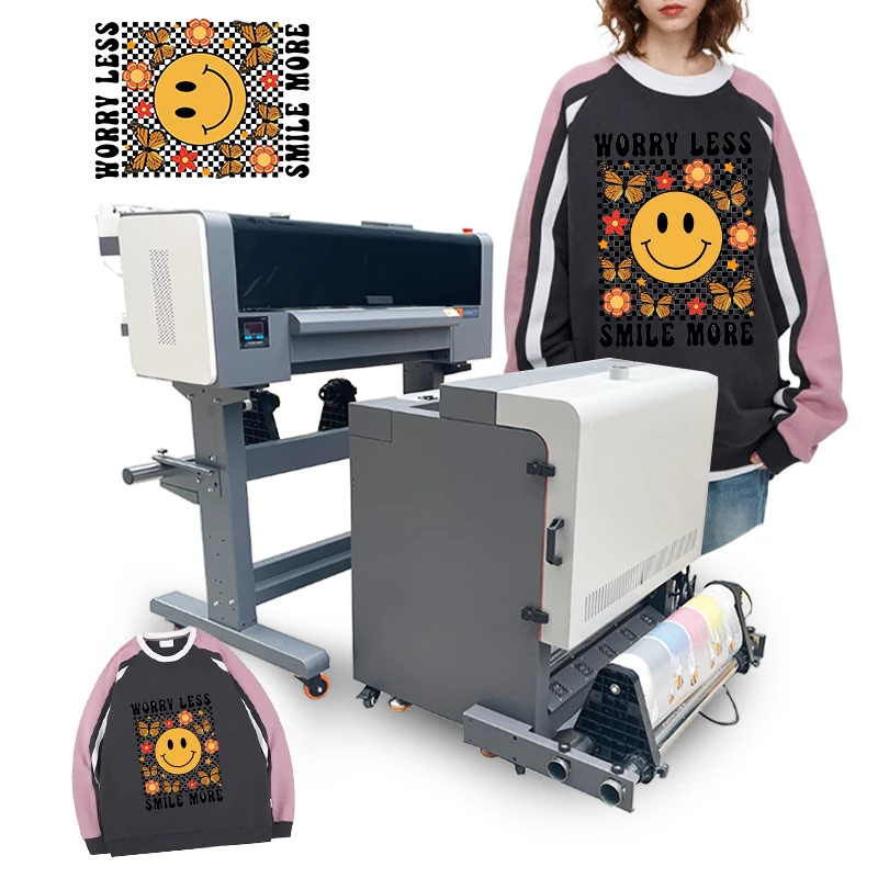 Hot Sale DTF Printer A3 24inch With Dual i1600 XP600 heads T-Shirt Label Heat Transfer DTF Printer Vertical DTF Shaker