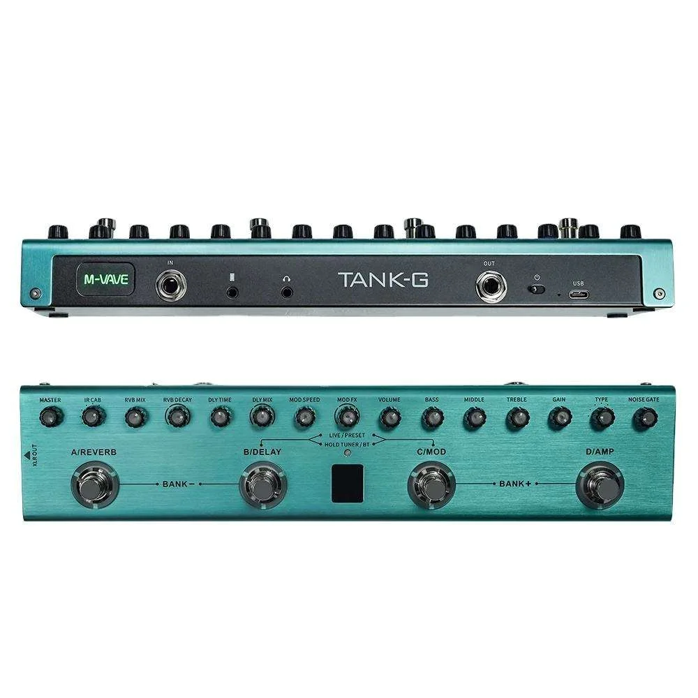M-VAVE Tank-G Guitar Multi-Effects Pedal Rechargeable 36 Presets 9 Preamp Slots 8 IR Cab Slots 3 Modulation/Delay/Reverb Effects