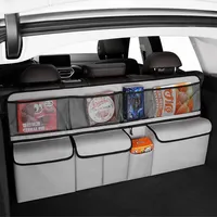 Sac de rangement pour coffre de voiture JFBONIN, sac suspendu pour dossier de siège de SUV, sac de rangement multifonctionnel en maille, articles de rangement pour l'intérieur de la voiture 1