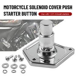 Motorcycle Solenoid Cover Starter Push Button For Harley Sportster Big Twin Dyna 1991-2018 Chrome