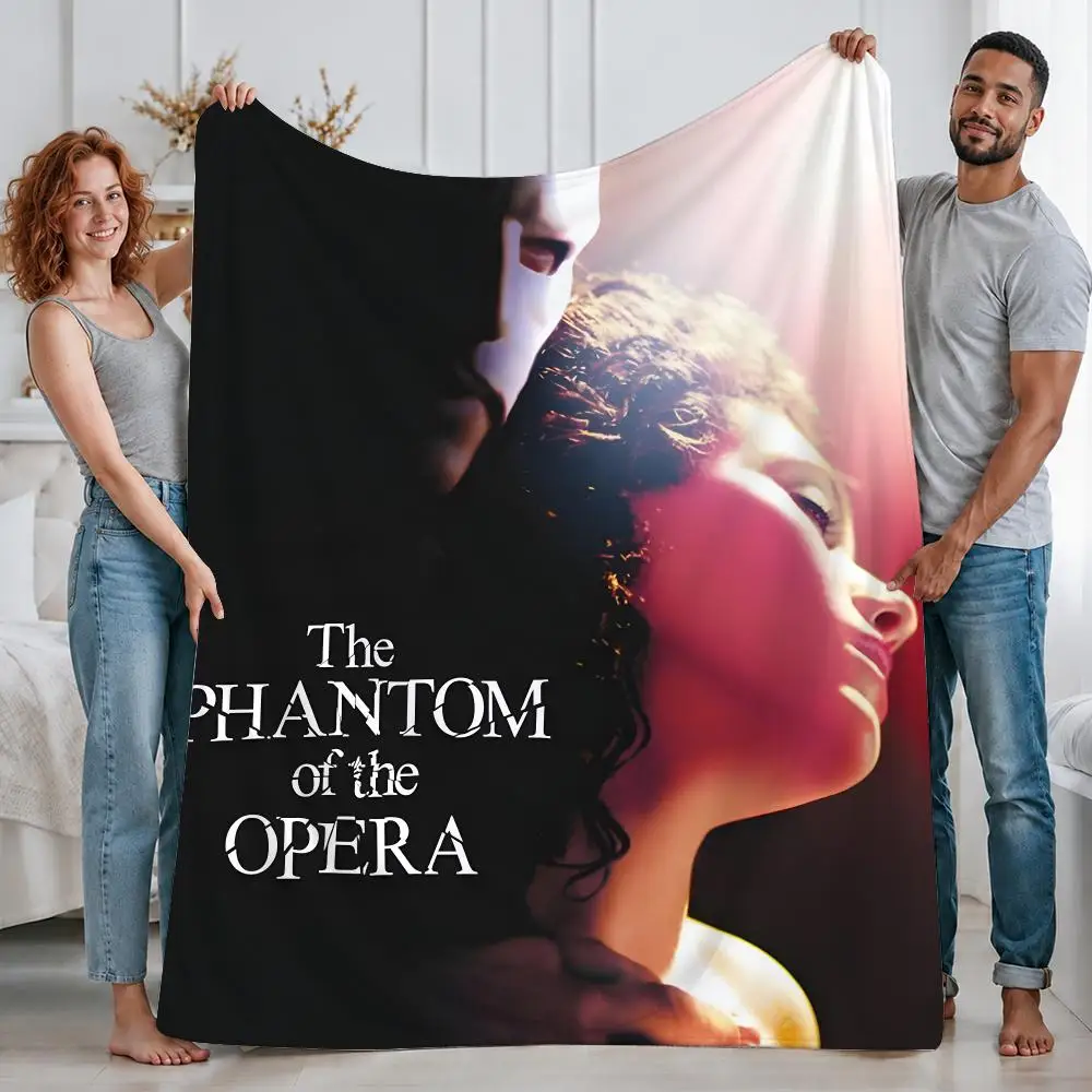 Classic Musical The Phantom of the Opera Throw Custom Printed Flannel Fleece Blanket for Sofa Bed Office Travel & Camping