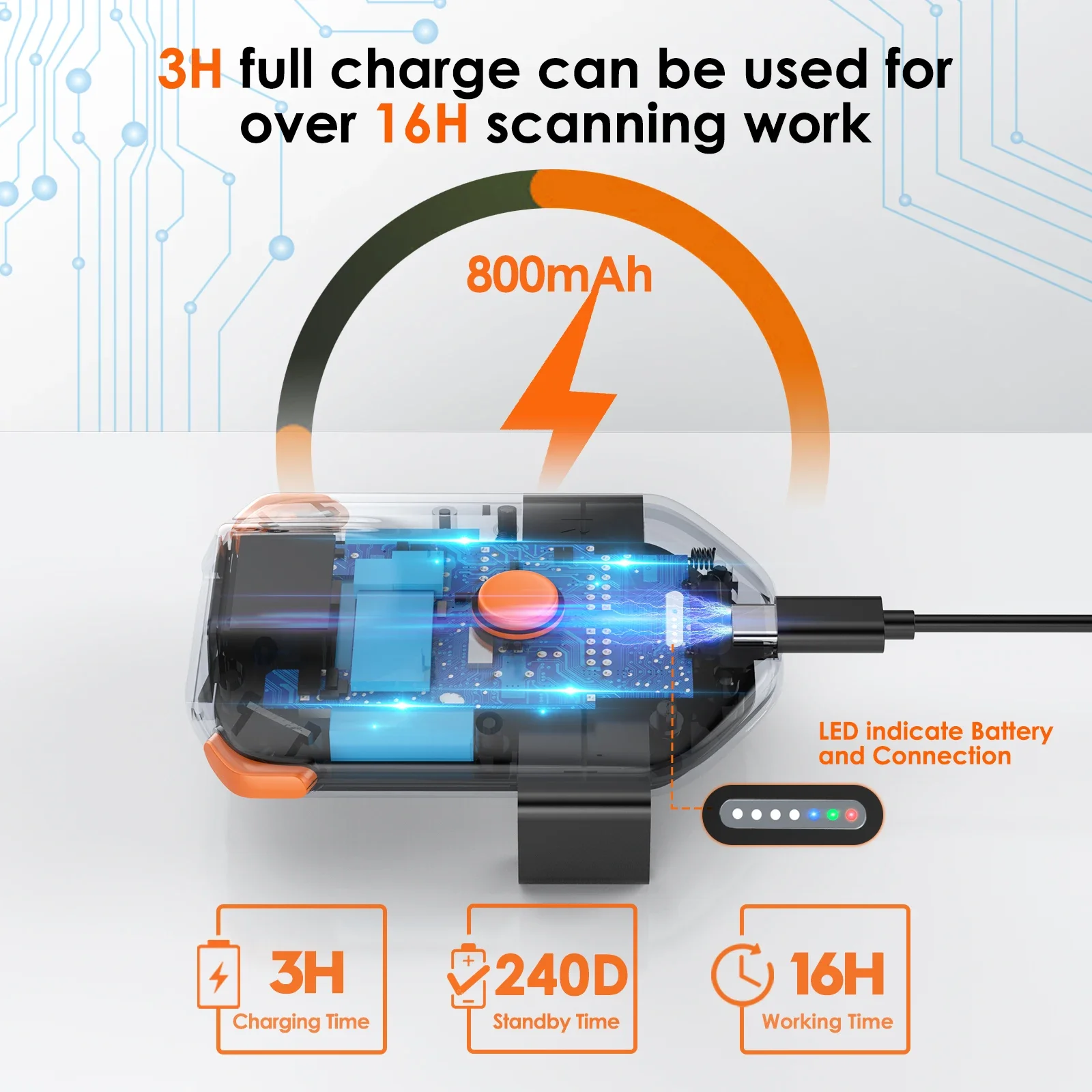 

Сканер штрих-кода, задний зажим для мобильного телефона, 1D, беспроводной Bluetooth-считыватель штрих-кода, 800 мАч, перезаряжаемая батарея для Windows, Android IOS
