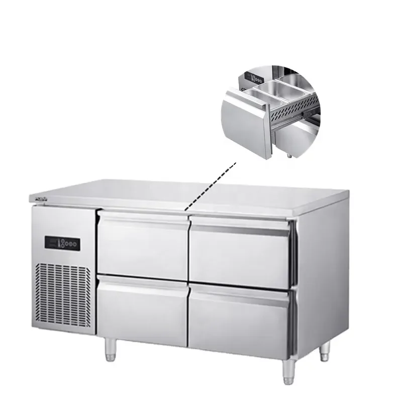 Special Design Drawer Freezer Work Bench Counter Table Top Refrigerator Commercial Stainless Steel Cabinet Chiller with Drawer