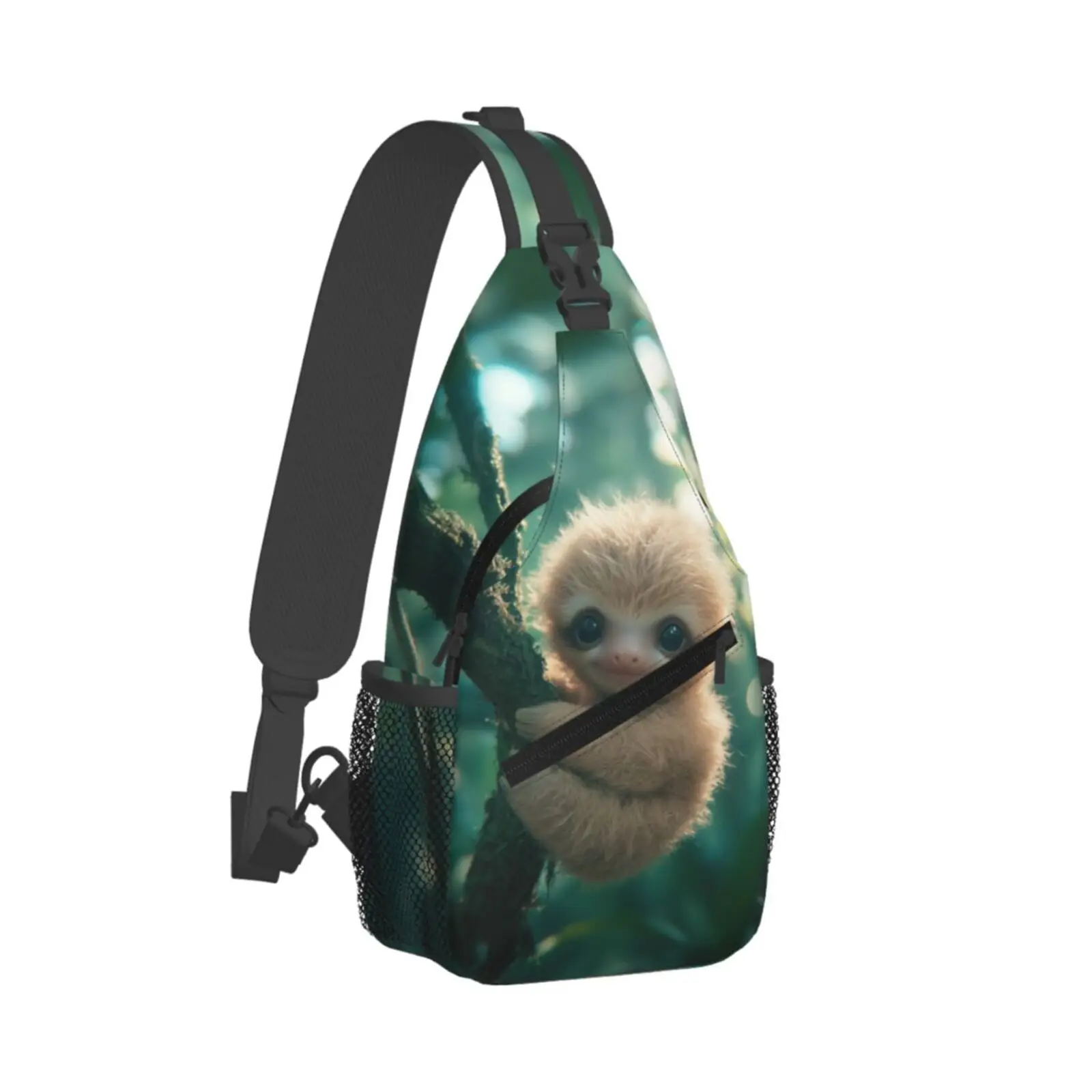 Sloth Printing Men Crossbody Bag Large Chest Bag,Travel Hiking Sports Running,Personalized Gifts for Birthday Hand Bags