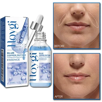 סרום קמטים מפפטידים נחושת כחולה למתיחת העור, הפחתת קמטים, שחזור גמישות העור, לחות והבהרתו בנפח 30 מיליליטר