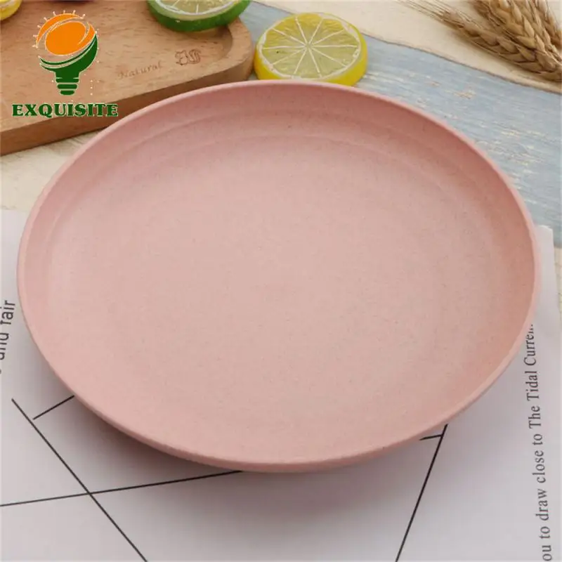 Dinner Plate Beautiful Dish Fashion Durable Kitchen Round Japanese Simple Wheat Straw Exquisite Comfortable Home Security