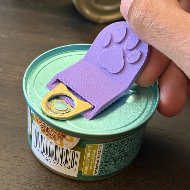 Abrelatas grande para mascotas, diseño ergonómico antideslizante, agarre seguro y fácil para latas, comida para gatos y comida para perros, herramienta de cocina de plástico duradero