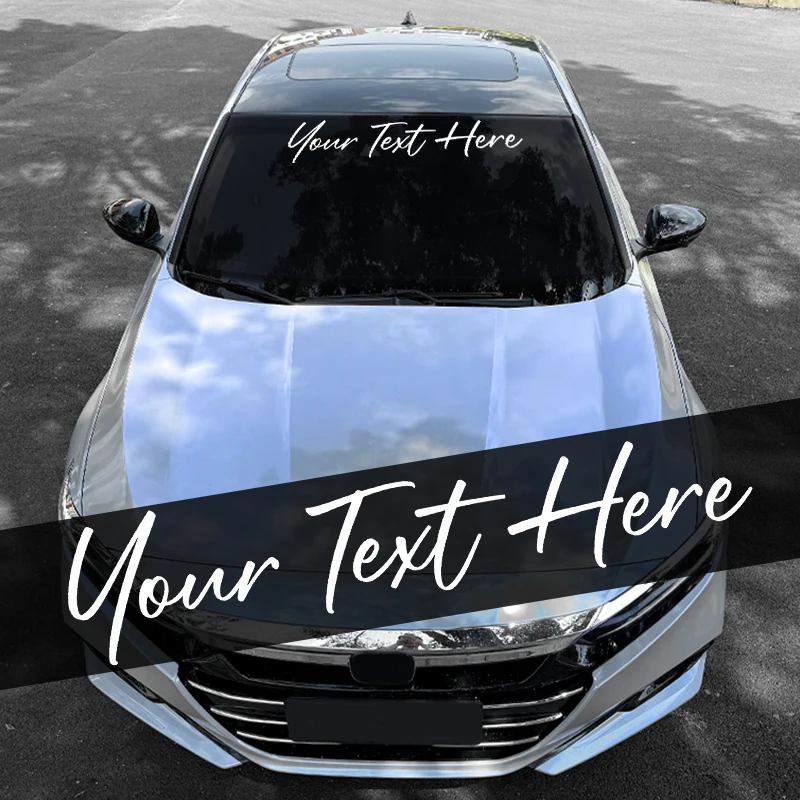 1PC 100CM Only Text Custom Car Front Windshield Stickers for Self-Adhesive Waterproof Personalized Refit Booat Vinyl Decals