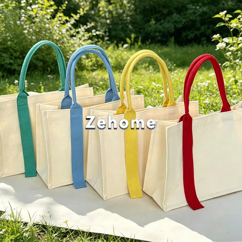 10pcs Tote canvas bag custom portable streamer premium gift three-dimensional coated cotton zipper bag can be customized logo