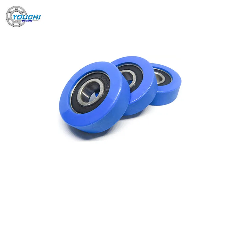 5pcs OD 48mm PU Coated Bearing Rollers 15x48x15 PU620248-15 PU 6202RS Bearing Polyurethane Plastic Guide Pulley Wheel 15*48*15
