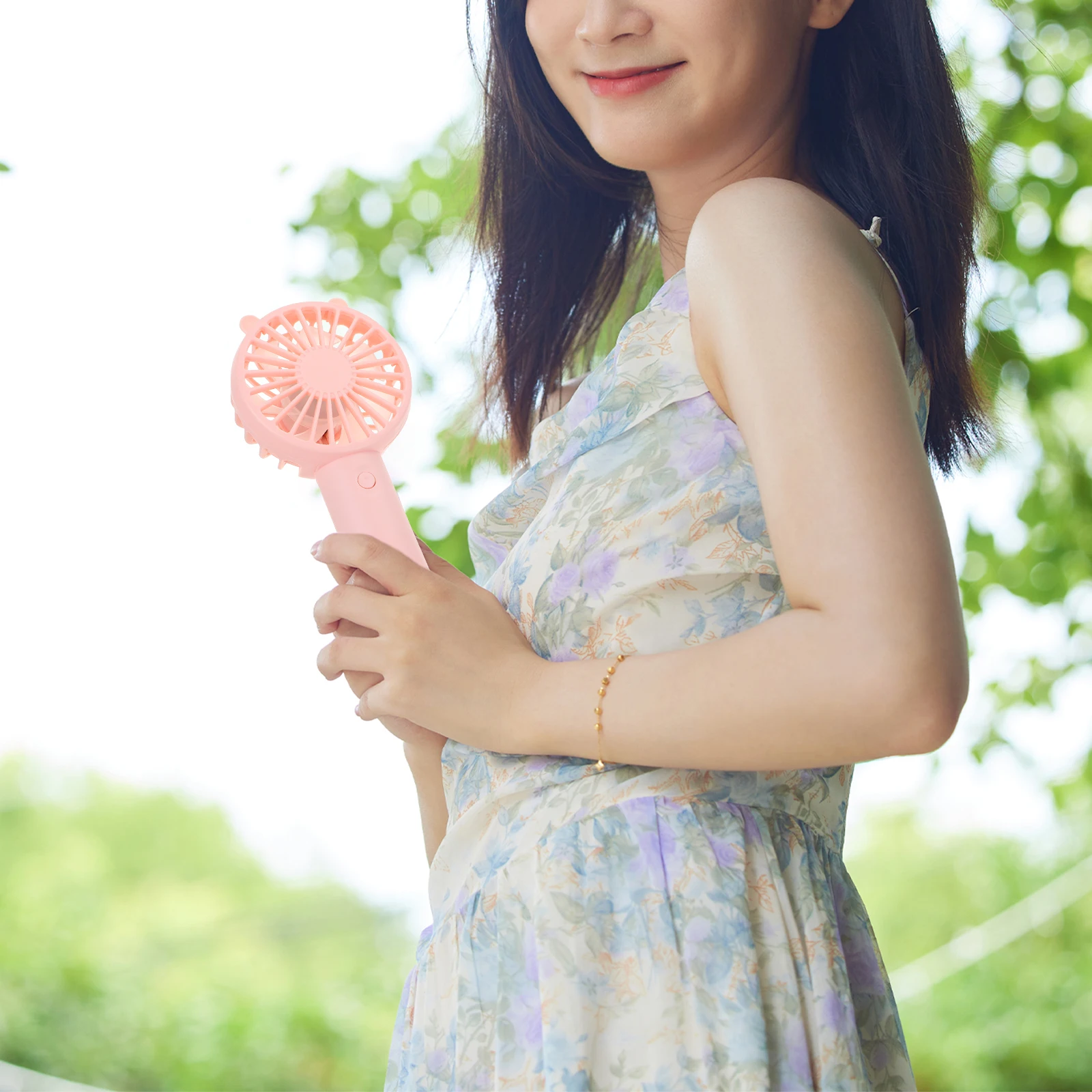 

Mini Handheld Usb Rechargeable Portable Small Fan Summer Outdoor Personal Cooling Long Display Silent
