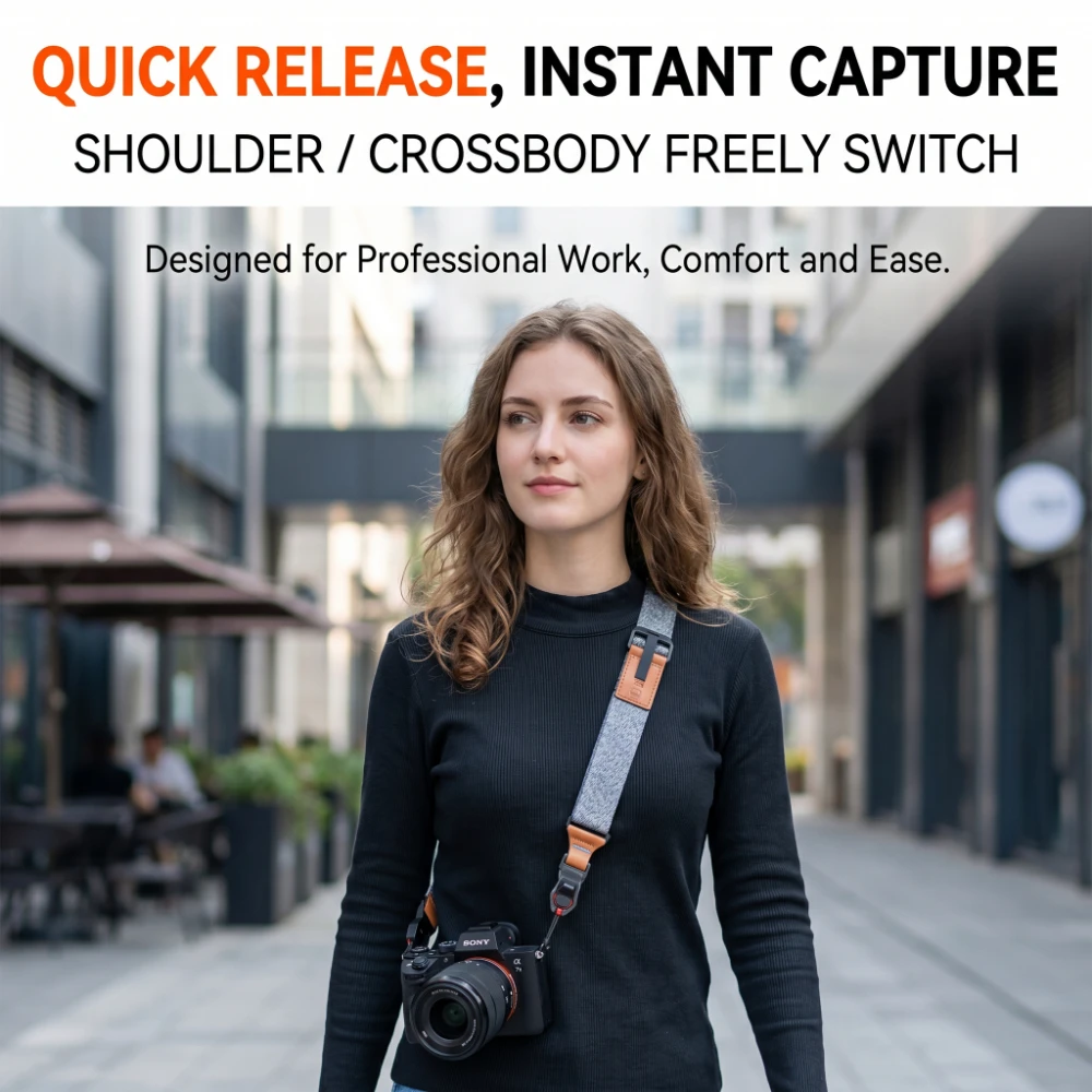 Pasek do aparatu fotograficznego, kompatybilny z Canon, Nikon, Sony, Fuji, Leica, z szybkim zwalnianiem, pasek na ramię XS20 XM5 ZFC R6R8, kompatybilny z PD — zdjęcie produktu 3