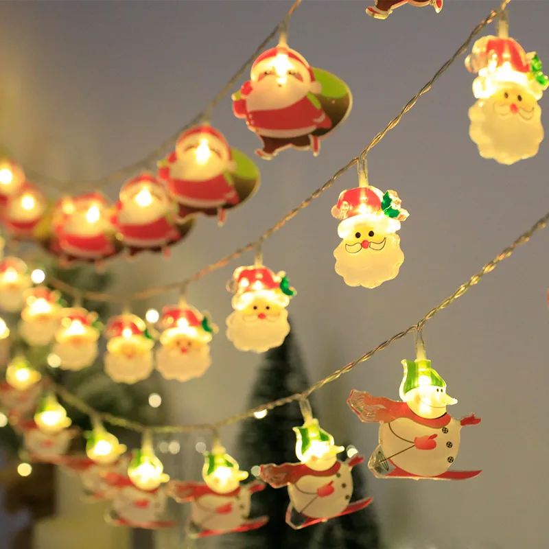 20/40 LED Lichterketten Weihnachten Schneemann Weihnachtsbaum Weihnachtsmann Vorhang Licht Weihnachten Party Neujahr Paty Lichterketten