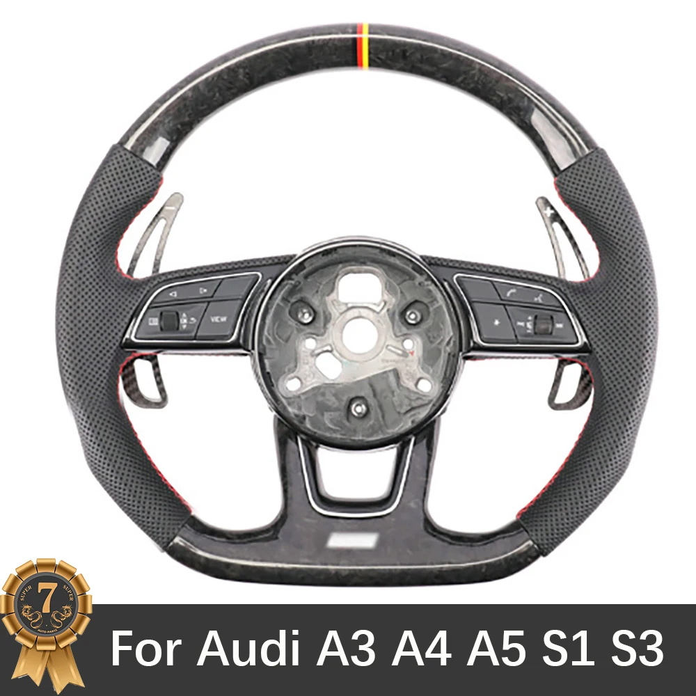 

For Audi A3 A4 A5 S1 S3 S4 A6 A7 B9 S5 Customized Carbon Fiber Red Line Steering Wheel Assembly Accessories