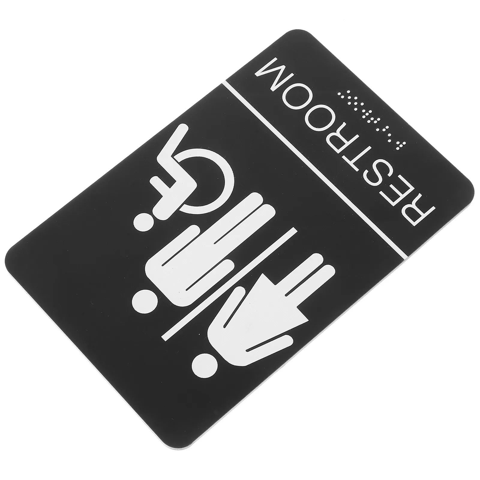Acrylic Unisex Restroom Sign Self-Adhesive Easy Install Bathroom Door Sign Office Commercial Space Blind Text Tactile Symbol