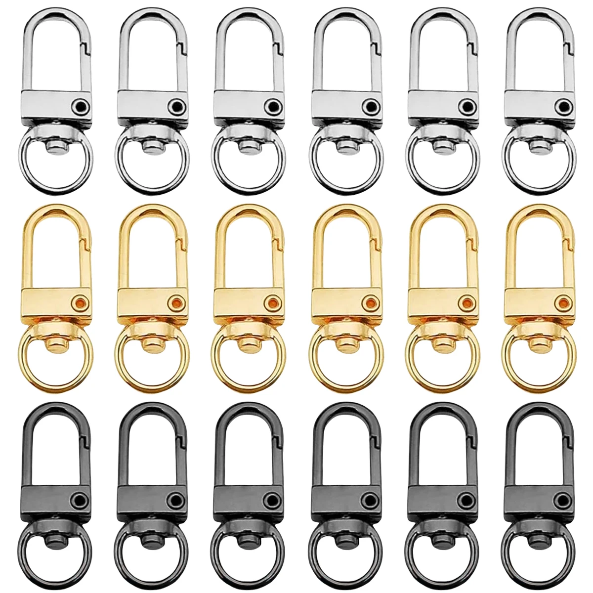 18/35/50 Pcs Small Rotating Lobster Claw Clips Hooks , for Keychains, Gift Making, DIY Crafts, Wallet Keychain Connectors