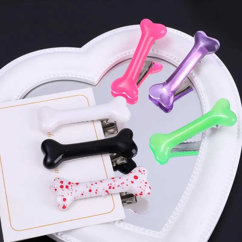 1/10pcs Y2K Dog Bone Hairpin Women Punk Trendy Side Bang Duck Clip Funny Hairpin Lovely Barrettes Styling Tools Accessories