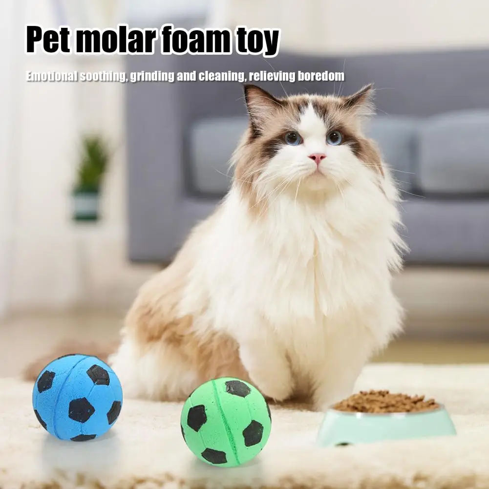 Cat Toy Ball Interactive Kitten Chew Toys Football Shape Bouncy Balls Bite-Resistant Cats Ball Toy Promotes Exercise Plaything