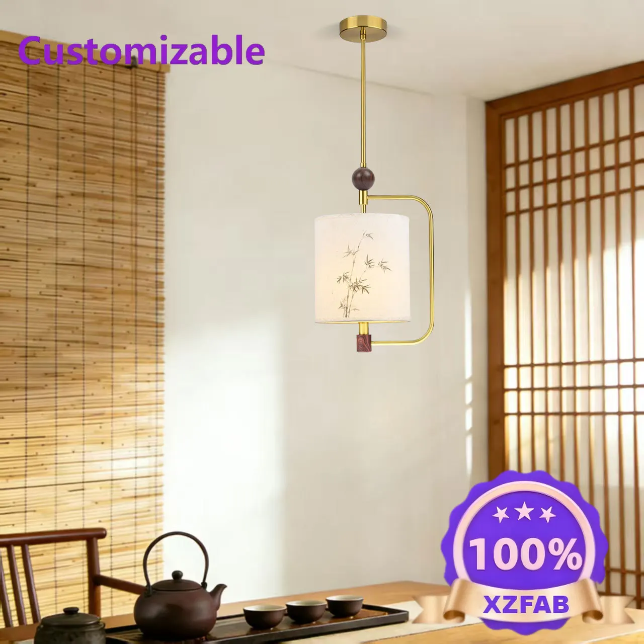 Factory Direct 2026 Chinese aesthetic small chandelier New Chinese style Zen simple and elegant tea room light entrance aisle re