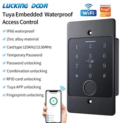 Support Wifi Tuya Embedded Keypad for Access Control System EM Card Reader Waterproof Fingerprint Access Controller Metal Keypad