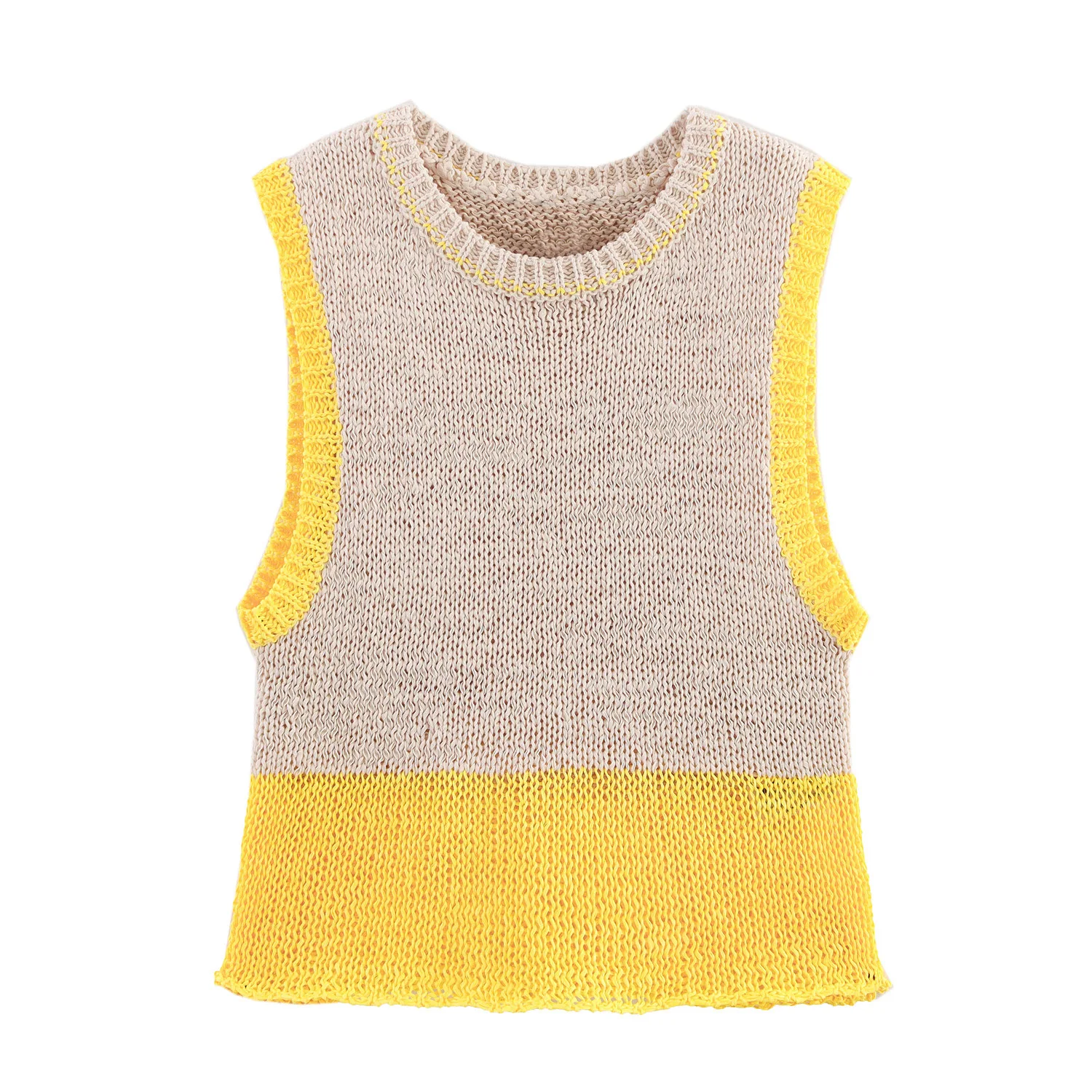 

Летний пуловер с круглым вырезом, вязаный короткий топ, женская мода, европейско-американский стиль, оптовая продажа 1957002721