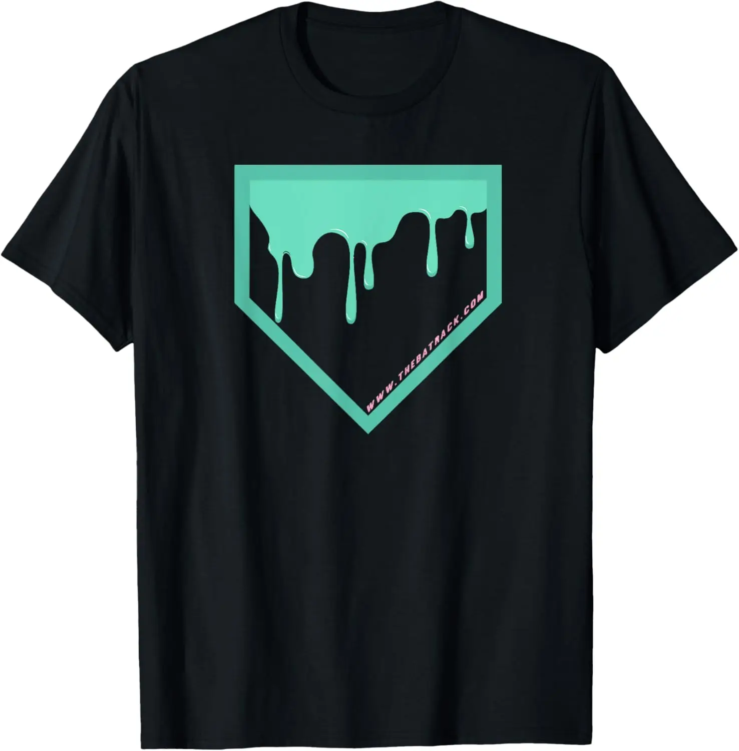 Baseball Home Plate Drip 2 Mint T-Shirt