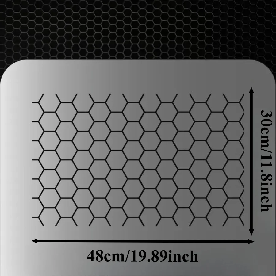 1PC 48cm×30cm Honeycomb Patterned Film for Car Front and Rear Lights Stickers Without Blocking Lights Waterproof Sun-proof