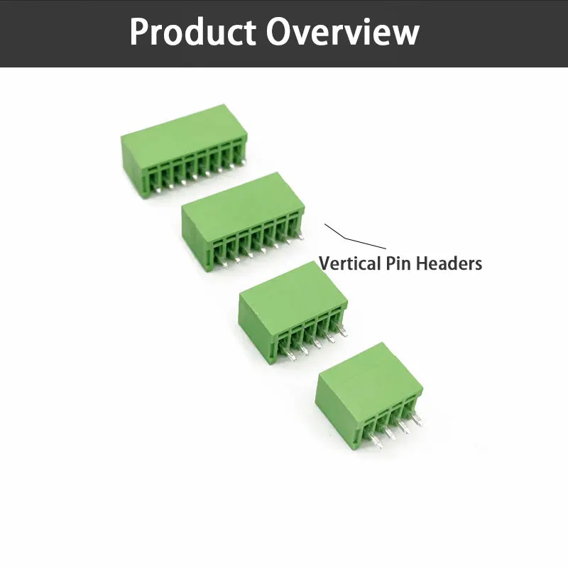 Vertical Pin Header/Green/2.54mm Pitch PCB Header Connector/ RC 2P-24P Plug-in PCB Terminal Block/Seiko Manufacturing