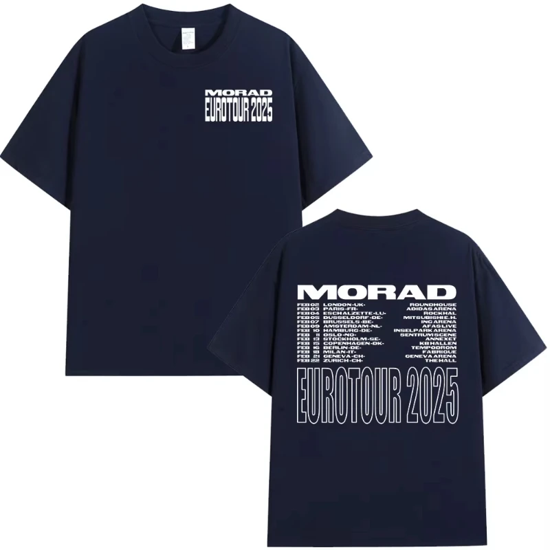 

Rapper Morad 2025 Tour T-shirt for men and women Harajuku hip-hop Pop music street Casual Cotton oversized short-sleeved T-shirt