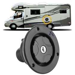 Gravity Freshwater Inlet Lockable Leakproof Water Filler Cap with 2 Keys for RV Caravan Motorhome