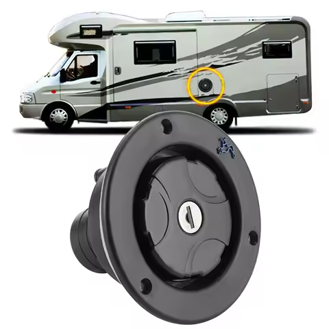 Gravity Freshwater Inlet Lockable Leakproof Water Filler Cap with 2 Keys for RV Caravan Motorhome