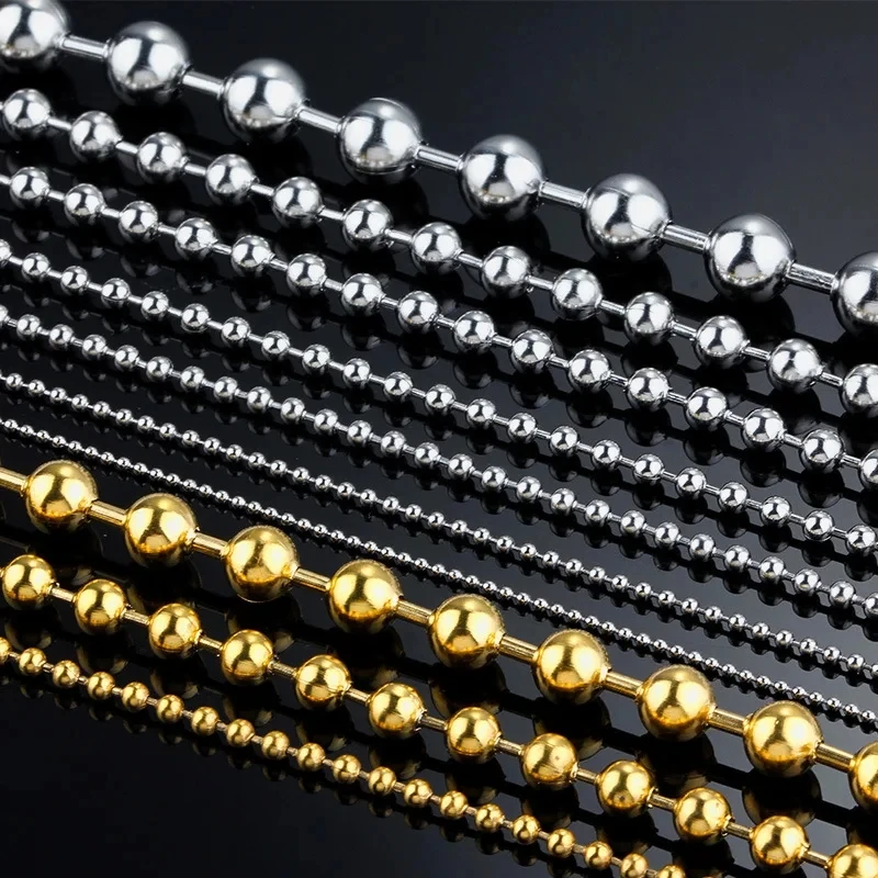 3/6/8mm Stainless Steel Ball Bead Bracelet For Men Women Gold/Silver Color Metal Bead Chain Pulsera Female