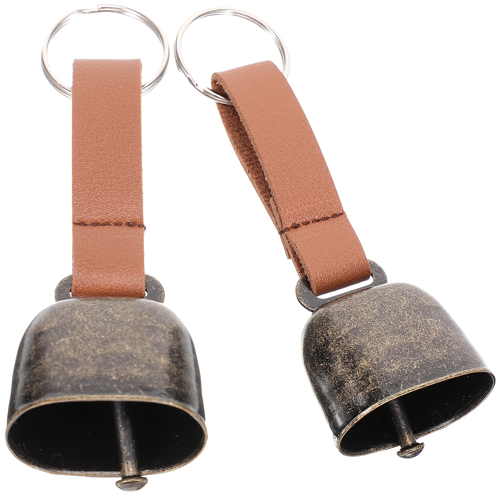 

2pcs Bear-driving Vintage Metal Cow Bells for Camping Hiking Anti-lost Durable Loud Sound Brass Dog Bells Outdoor Survival