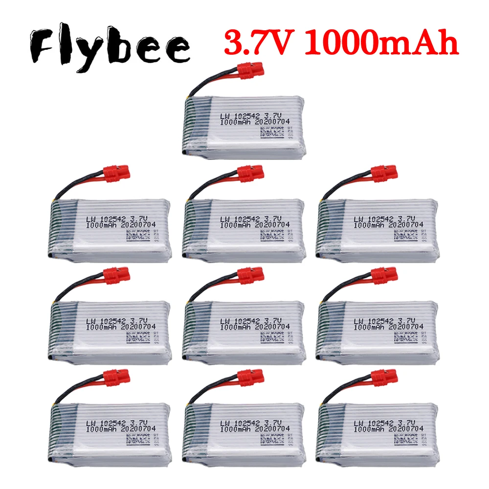 5/10pcs 3.7V 1000mAh 25c Lipo Battery With Charger for Syma X5 X5HC X5HW X5UW X5UC Battery RC Quadcopter Drone Spare Part 102542