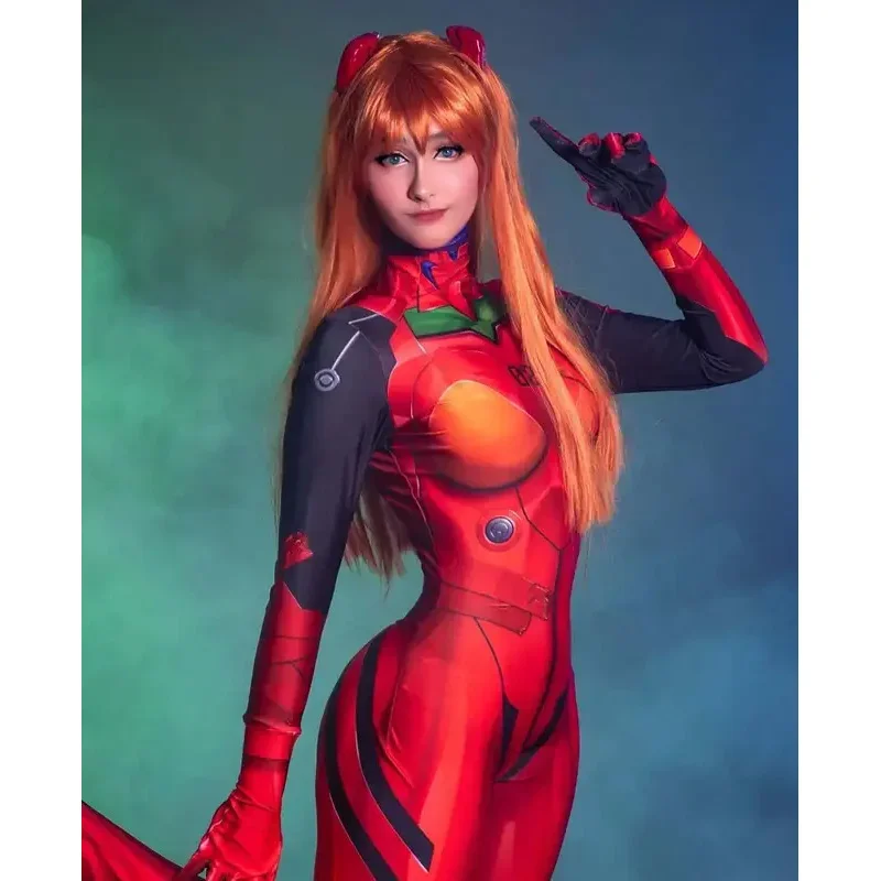 Cos costume cosplay donna femminile supereroe Zentai vestito Asuka Langley Soryu Halloween body adulti bambini